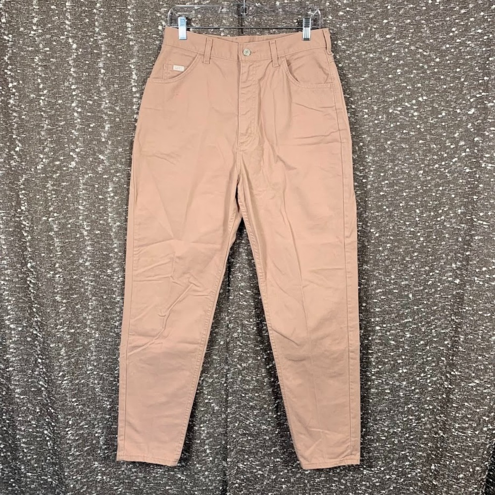 Vintage Lee Jeans Pink Denim High‎ Waisted Pleated Mom Retro USA Women's 14 Med